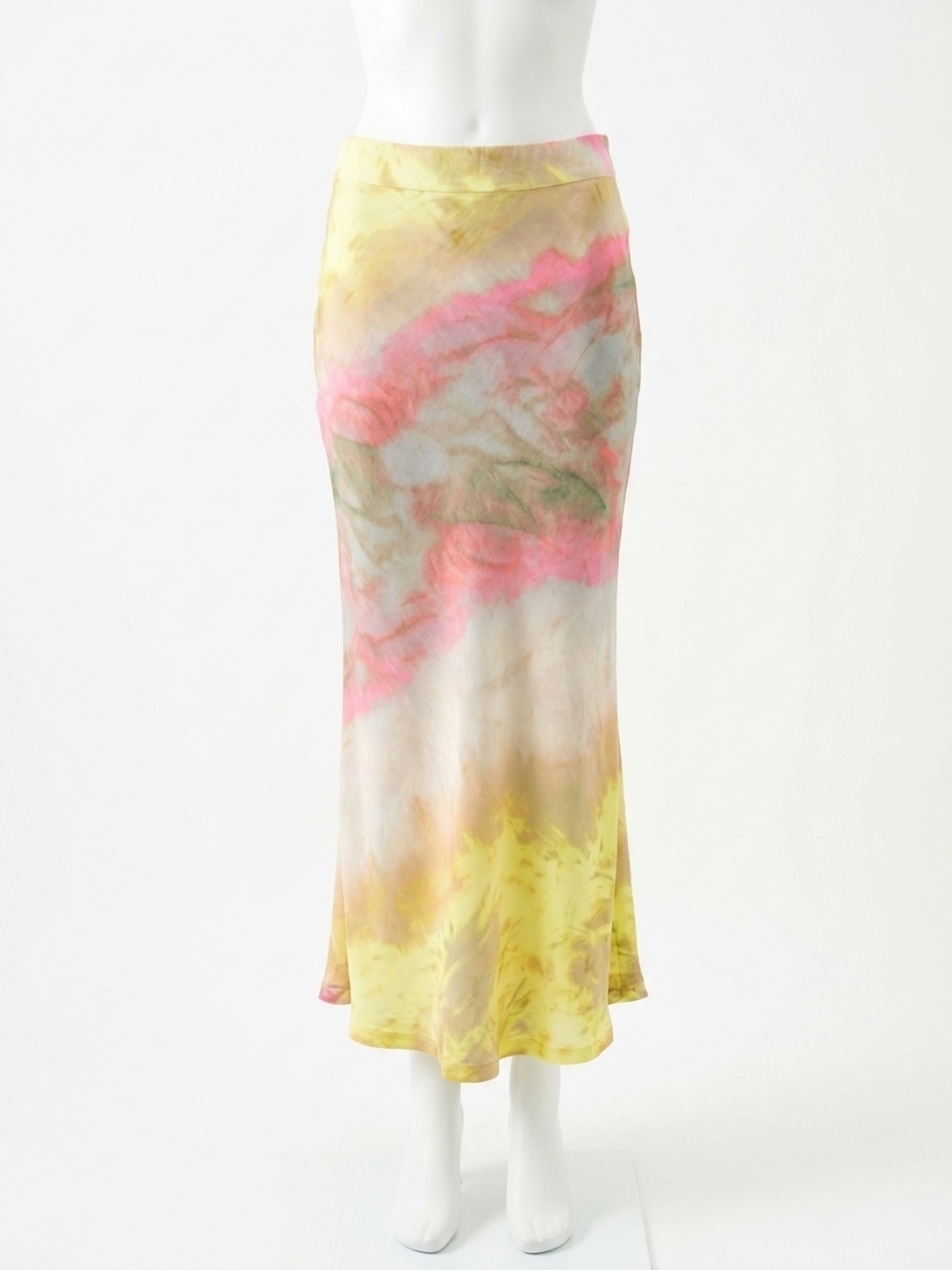 NEW SUNDAYS clapton skirt in pink citron tie dye
